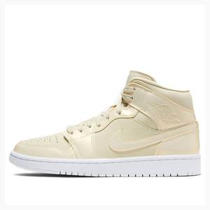 Nike Mid SE Goose Feather Basketskor Air Jordan 1 Dam Gula | JD-324IL