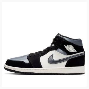 Nike Mid SE Smoke Basketskor Air Jordan 1 Herr Svarta Grå | JD-528RW