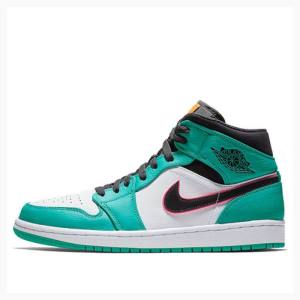 Nike Mid SE South Beach Basketskor Air Jordan 1 Herr Gröna Svarta | JD-701FZ