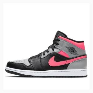 Nike Mid Shadow Basketskor Air Jordan 1 Herr Svarta Silver Rosa | JD-083RJ