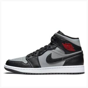 Nike Mid Shadow Basketskor Air Jordan 1 Herr Grå Svarta | JD-863ZO