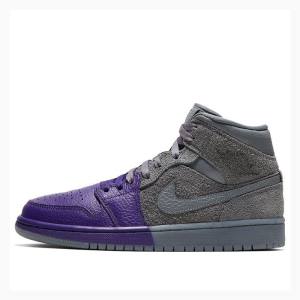 Nike Mid Sheila Rashid - Unite Basketskor Air Jordan 1 Dam Grå Lila | JD-276DW