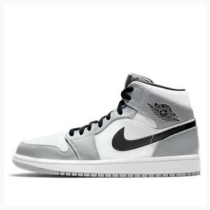 Nike Mid Smoke Basketskor Air Jordan 1 Herr Grå Svarta | JD-065RB