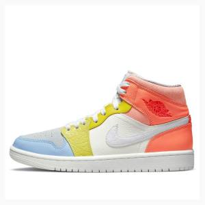 Nike Mid 'To My First Coach' To My First Coach (W) Basketskor Air Jordan 1 Dam Vita Orange Gula | JD-961DF