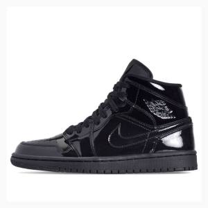 Nike Mid Triple Lack Basketskor Air Jordan 1 Dam Svarta | JD-796GY