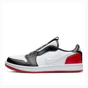 Nike RET Low Slip Sneakers Air Jordan 1 Dam Vita Röda Svarta | JD-218BZ