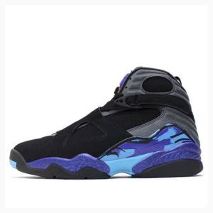 Nike Retro Aqua Basketskor Air Jordan 8 Herr Svarta Lila Blå | JD-703RA