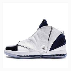 Nike Retro Basketskor Air Jordan 16 Herr Vita Marinblå | JD-437ZG