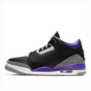 Nike Retro Basketskor Air Jordan 3 Herr Svarta Lila | JD-423UC