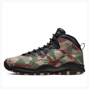 Nike Retro Desert Camo Basketskor Air Jordan 10 Herr Bruna Gröna | JD-950DN