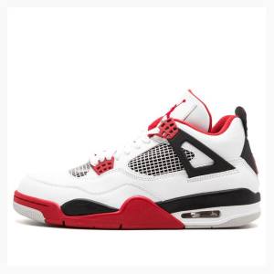 Nike Retro Fire Basketskor Air Jordan 4 Herr Vita Röda | JD-519VB