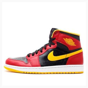 Nike Retro High OG Atlanta Hawks Basketskor Air Jordan 1 Herr Röda Gula | JD-615HN