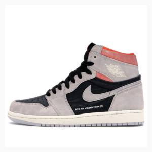 Nike Retro High OG Crimson Basketskor Air Jordan 1 Herr Grå Svarta | JD-806MD