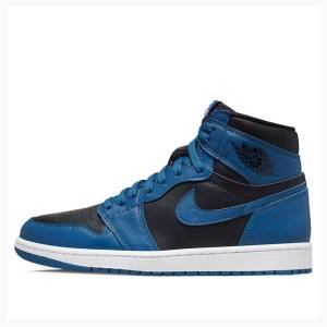 Nike Retro High OG Dark Marina Basketskor Air Jordan 1 Herr Blå Svarta | JD-075CE