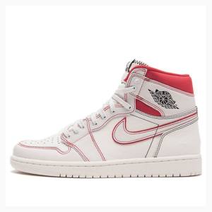 Nike Retro High OG Sail Phantom Basketskor Air Jordan 1 Herr Vita Röda | JD-915BS