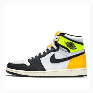 Nike Retro High OG Volt Basketskor Air Jordan 1 Herr Svarta Vita Guld | JD-452SC