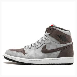 Nike Retro High Premium 'Grey Camo' Basketskor Air Jordan 1 Herr Grå Bruna | JD-750EL