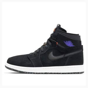 Nike Retro High Zoom Court Basketskor Air Jordan 1 Herr Svarta Lila | JD-603OF