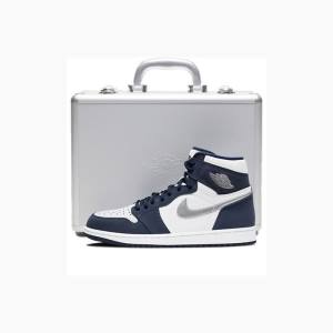 Nike Retro High co.JP 'Midnight Navy' Suitcase Special Box Basketskor Air Jordan 1 Herr Marinblå | JD-439HG