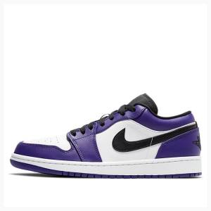 Nike Retro Low Court Sneakers Air Jordan 1 Herr Lila Svarta | JD-279UX