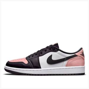 Nike Retro Low OG Bleached Coral Sneakers Air Jordan 1 Herr Vita Svarta Rosa | JD-076XG