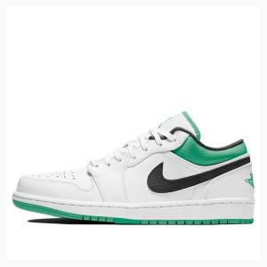 Nike Retro Low Sneakers Air Jordan 1 Herr Vita Gröna Svarta | JD-295MZ