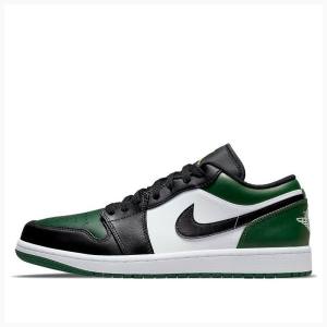 Nike Retro Low Sneakers Air Jordan 1 Herr Svarta Vita Gröna | JD-502IF