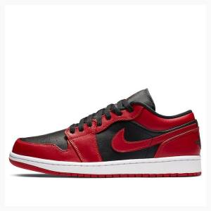 Nike Retro Low Sneakers Air Jordan 1 Herr Röda Svarta | JD-523QO