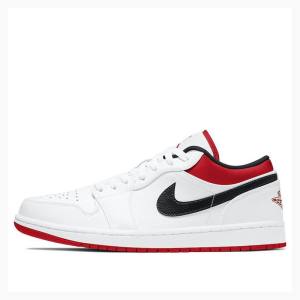 Nike Retro Low Sneakers Air Jordan 1 Herr Vita Röda | JD-825GM