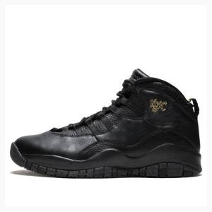 Nike Retro NYC NYC Basketskor Air Jordan 10 Herr Svarta | JD-063QR