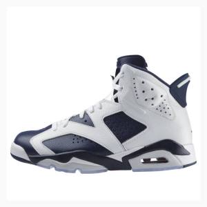 Nike Retro Olympic Basketskor Air Jordan 6 Herr Vita Marinblå | JD-837UD