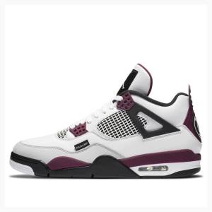 Nike Retro PSG Paris Saint-Germain Basketskor Air Jordan 4 Herr Vita Röda | JD-106WA