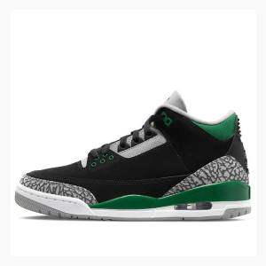 Nike Retro Pine Basketskor Air Jordan 3 Herr Svarta Gröna | JD-537DF