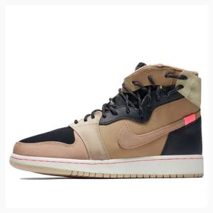 Nike Retro Rebel XX Parachute Basketskor Air Jordan 1 Dam Khaki Svarta | JD-246MW