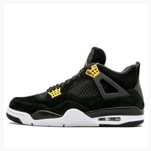 Nike Retro Royalty Basketskor Air Jordan 4 Herr Svarta Gula | JD-743OG