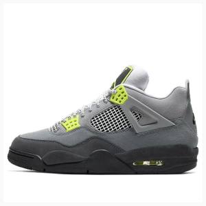 Nike Retro SE 'Neon 95' Neon Basketskor Air Jordan 4 Herr Grå Gröna | JD-509ER