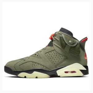 Nike Retro SP Travis Scott – Medium Basketskor Air Jordan 6 Herr Olivgröna | JD-485VD