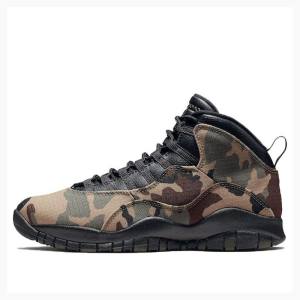 Nike Retro Woodland Camo Basketskor Air Jordan 10 Herr Bruna Gröna | JD-346RP