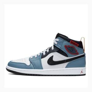 Nike X Facetasm Mid Fearless Basketskor Air Jordan 1 Herr Blå Svarta | JD-573UJ