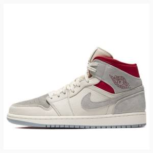 Nike X Sneakersnstuff Mid Past Presenthite Basketskor Air Jordan 1 Herr Grå Röda | JD-710TA