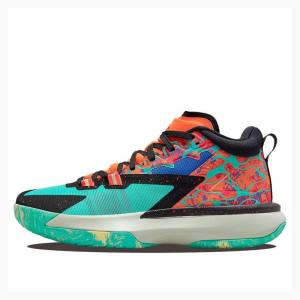 Nike Zion 1 PF Hyper Jade Basketskor Air Jordan Herr Orange Gröna | JD-290RI