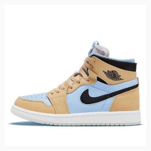 Nike Zoom Air CMFT 'Sesame' Basketskor Air Jordan 1 Dam Blå Beige | JD-172HV