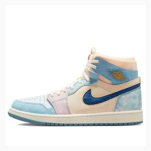 Nike Zoom CMFT Celestine Blue Sail Basketskor Air Jordan 1 Herr Blå Vita | JD-871EM