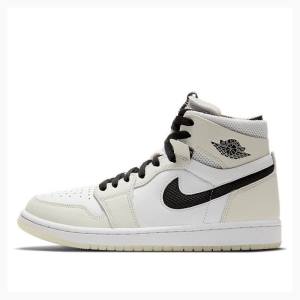 Nike Zoom CMFT Sail Basketskor Air Jordan 1 Dam Grädde Svarta | JD-920RU