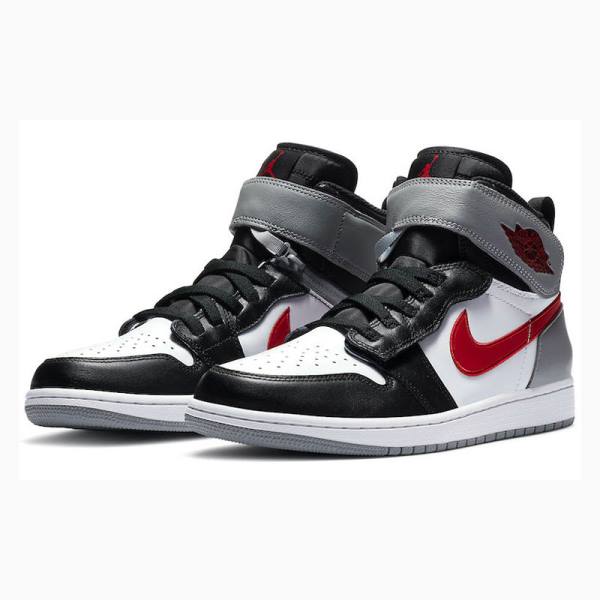 Nike Flyease Particle Basketskor Air Jordan 1 Herr Svarta Röda Silver | JD-805TR