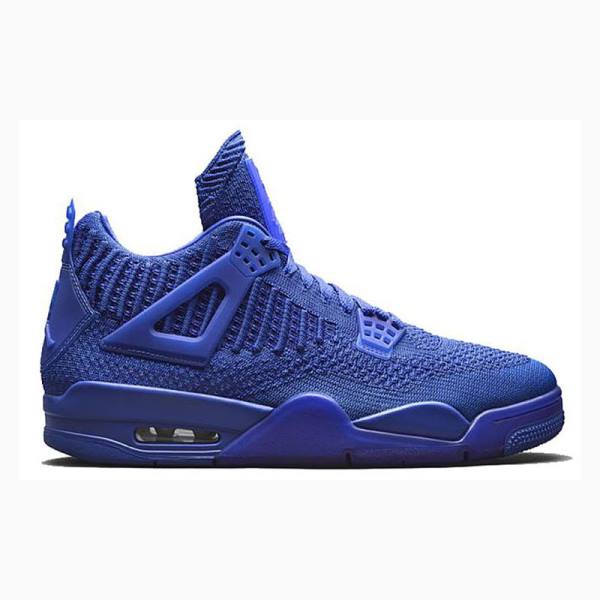 Nike Flyknit Hyper Royal Basketskor Air Jordan 4 Herr Blå | JD-629YX