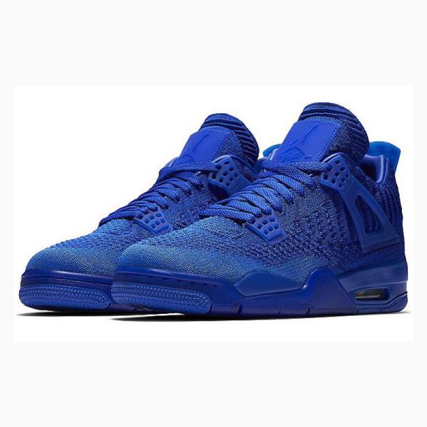 Nike Flyknit Hyper Royal Basketskor Air Jordan 4 Herr Blå | JD-629YX