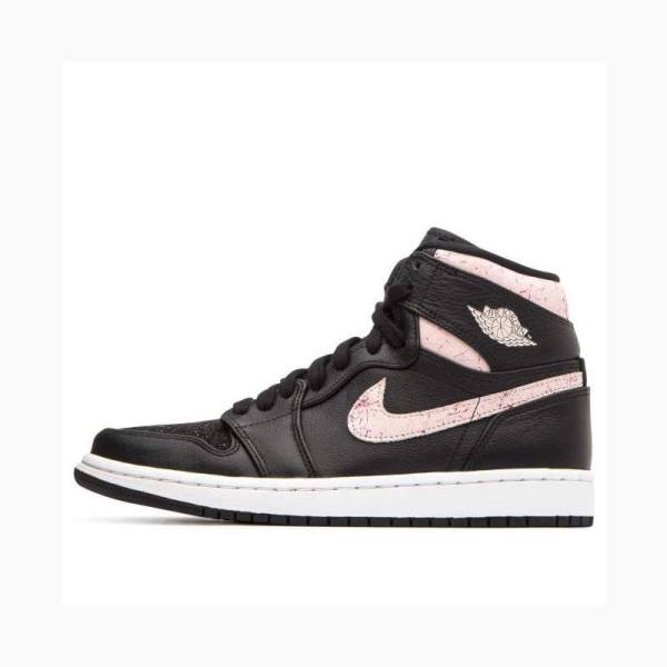 Nike High PREM Silt Basketskor Air Jordan 1 Dam Svarta Rosa | JD-036LF