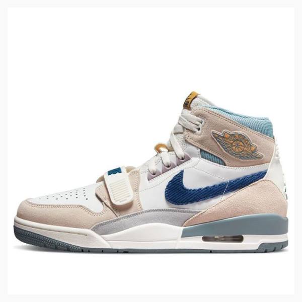 Nike Legacy 312 High Basketskor Air Jordan Herr Beige Blå | JD-619SW