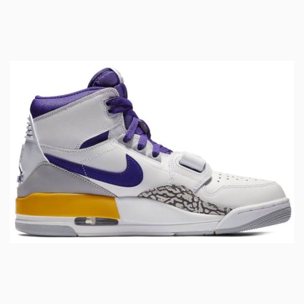 Nike Legacy 312 Lakers Basketskor Air Jordan Herr Vita Lila | JD-269DA